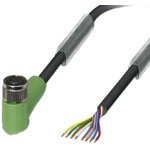 1404193, Right Angle Female 8 way M8 to Unterminated Sensor Actuator Cable, 5m