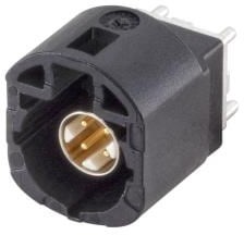 D4S12H-40MA5-A, RF Connectors / Coaxial Connectors Straight Plug PCB w/Housing T&R Black