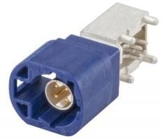 D4S20D-40MA5-C, RF Connectors / Coaxial Connectors Right Angle Plug PCB w/Housing T&R Blue