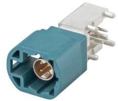 D4S20L-40MA5-Z, RF Connectors / Coaxial Connectors Right Angle Plug PCB w/Housing T&R WBlue