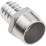 Stainless Steel Pipe Fitting, Straight Hexagon Hose Nipple, Male R 1-1/4in x Male