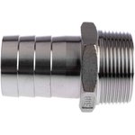 Stainless Steel Pipe Fitting, Straight Hexagon Hose Nipple, Male R 1-1/2in x Male