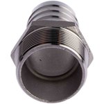 Stainless Steel Pipe Fitting, Straight Hexagon Hose Nipple, Male R 1-1/2in x Male