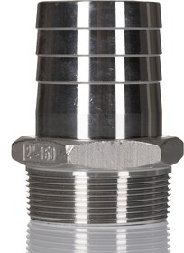 Фото 1/3 Stainless Steel Pipe Fitting, Straight Hexagon Hose Nipple, Male R 2in x Male