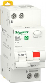 Фото 1/2 Schneider Electric RESI9 Автоматический выключатель дифференциального тока (ДИФ) 1P+N С 10А 6000A 30мА тип AС