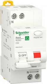 Schneider Electric RESI9 Автоматический выключатель дифференциального тока (ДИФ) 1P+N С 32А 6000A 30мА тип AС