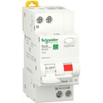 Schneider Electric RESI9 Автоматический выключатель дифференциального тока (ДИФ) 1P+N С 16А 6000A 10мА тип A
