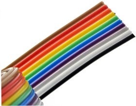 Шлейф цветной RCA 10 х 0,22мм awg24 ( шаг: 1,27мм) 1 м