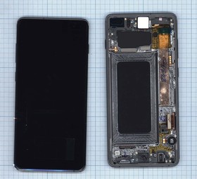 Дисплей для Samsung Galaxy S10 Plus SM-G975F в сборе с тачскрином и рамкой черный