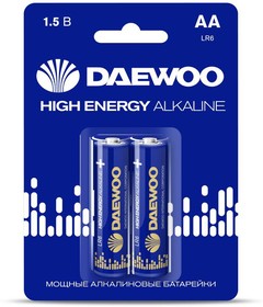 Элемент питания алкалиновый AA/LR6 1.5В High Energy Alkaline 2021 BL-2 (уп.2шт) DAEWOO 5030299