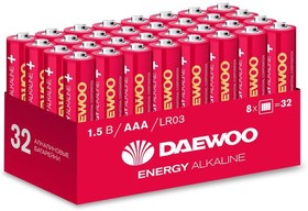 Элемент питания алкалиновый AAA/LR03 1.5В Energy Alkaline 2021 Pack-32 (уп.32шт) DAEWOO 5030084