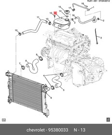 95380033, Бачок расширительный системы охлаждения Opel Mokka 2012