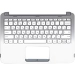 Клавиатура (топ-панель) для ноутбука HP Stream X360 11-p белая с серебристым ...