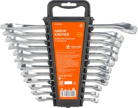 Фото 1/4 ATAF026, Набор ключей комбинированных 12 предметов (6, 8,10,12,13,14,15, 16,17,18,19,22мм) пласт. держатель (A