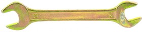 14308, Ключ рожковый, 14 х 15 мм, желтый цинк