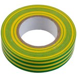 Изолента ПВХ GIT-13-15-10-YG 0,13х15мм, 10м, желто-зеленая 1/10/400 475005