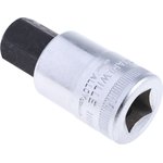 03050017, 1/2 in Drive Bit Socket, Hex Bit, 17mm, 60 mm Overall Length