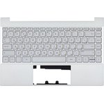 Клавиатура (топ-панель) для ноутбука HP Pavilion 13-BB серебристая с серебристым ...