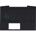 Клавиатура (топ-панель) для ноутбука HP Pavilion Gaming 15-CX черная с черным ...