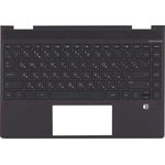 Клавиатура (топ-панель) для ноутбука HP Envy x360 13-AR черная с черным топкейсом