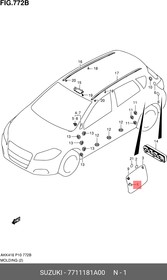 7711181A00, Клипса лючка бензобака, SUZUKI | купить в розницу и оптом