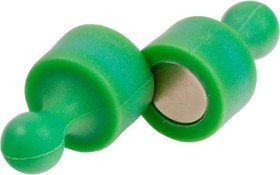 Фото 1/3 Неодимовый магнит для магнитной доски Пешка 12x20 мм, зеленый, 16 шт 9-3581207-016