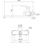 Cмеситель для ванны Esper с длинным изливом и керамическим дивертором ESPSB00i10WA