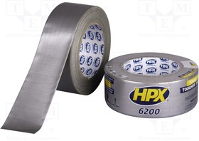 HPX-D6200-4825S, Лента ремонтная, W 48мм, L 25м, D 0,3мм, серебристый, макс.60°C
