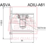 ADIU-A61, ШРУС внутренний 34x123