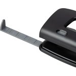 3928, Дырокол Attache Perform до 25 листов, блокиратор, линейка,пластик, черный