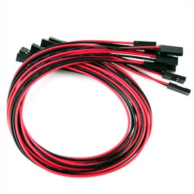 Фото 1/2 2 pin dual-female jumper wire - 300mm (10 PCs pack), Набор проводов соединительных (F-F) 10 штук