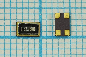 Кварцевый резонатор 32768 кГц, корпус SMD04025C4, нагрузочная емкость 12 пФ, точность настройки 10 ppm, стабильность частоты /-40~85C ppm/C,