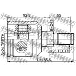 0411-E55, ШРУС MITSUBISHI GALANT/ETERNA/EMERAUDE E50-80# 1992.02-1996.08 [JPN] ...