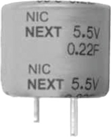 NEXT104Z5.5V11.5X8.5F, 0.1F Supercapacitor -20 → +80% Tolerance, NEXT 5.5V dc, Through Hole