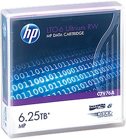 Фото 1/7 C7976A, 6.25 TB LTO-6 Tape Cartridge