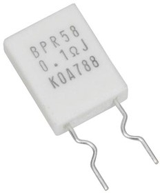 Фото 1/2 BPR58CR22J, Токочувствительный Резистор, 0.22 Ом, BPR, 5 Вт, Metal Plate, Радиальные Выводы, ± 5%