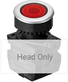 S3PF-P3R, Кнопочный выключатель, с подсветкой, утопленный, 30 мм, Красный