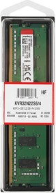 Фото 1/10 Память DDR4 4Gb 3200MHz Kingston KVR32N22S6/4 VALUERAM RTL PC4-25600 CL22 DIMM 288-pin 1.2В single rank Ret