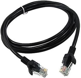 Фото 1/2 GCR-LNC06-1.5m, GCR Патч-корд прямой 1.5m UTP кат.5e, черный, позолоченные контакты, 24 AWG, литой, ethernet high sp