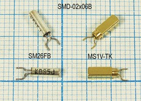 Резонатор кварцевый часовой 32.768кГц в SMD корпусе 2x6мм, нагрузка 6пФ; 32,768 \SMD-02x06B\ 6\ 10\150/-40~85C\SM26FB\1Г