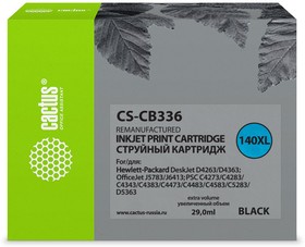 Фото 1/7 Картридж струйный Cactus CS-CB336 №140XL черный (29мл) для HP DJ D4263/D4363/DJ J5783/J6413/PSC C4273/C4283/C4343/C4383/ C4473/C4483/C4583/C