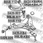 0420-901, Шаровая опора MITSUBISHI L200,L200 SPORTERO KA4T 2005.05- [GE] ...