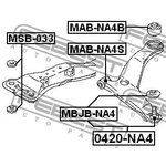 0420-NA4, 042-0NA4_опора шаровая переднего нижнего рычага!\ Mitsubishi Grandis ...