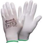 нейлон с ПУ, Перчатки защитные нейлон Gward White PU1001 с п/у покрытием р.8 (12 пар/уп)