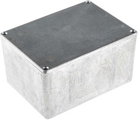 Фото 1/3 Silver Die Cast Aluminium Enclosure, IP66, Silver Lid, 139.1 x 101.5 x 76.7mm