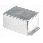 Silver Die Cast Aluminium Enclosure, Flanged, Silver Lid, 168.7 x 101.6 x 76.5mm