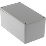 Grey Die Cast Aluminium Enclosure, Grey Lid, 114.4 x 63.7 x 55.1mm