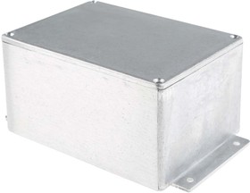 Фото 1/4 Silver Die Cast Aluminium Enclosure, IP65, Flanged, Silver Lid, 140 x 102 x 77mm