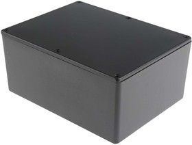 Фото 1/4 Black Die Cast Aluminium Enclosure, IP66, Black Lid, 165.8 x 127.3 x 76.3mm