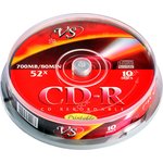 VSCDRIPCB1001, Носители информации CD-R 80 52x, VS, 10шт/уп Ink Print